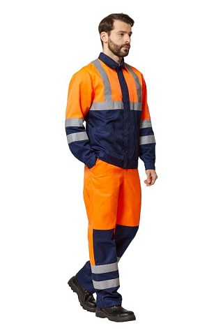 Костюм сигнальный оранжевый/т.синий