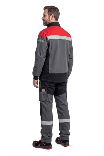 Костюм "Акцент" т.серый/красный