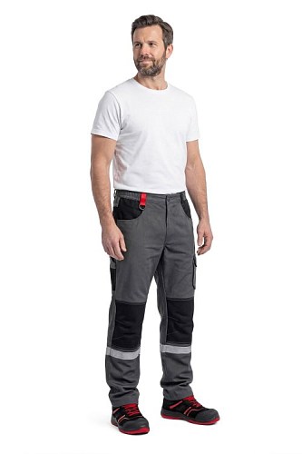 Костюм "Акцент" т.серый/красный