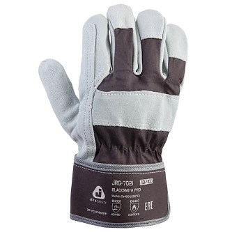 Комбинированные перчатки из кожи и хлопка